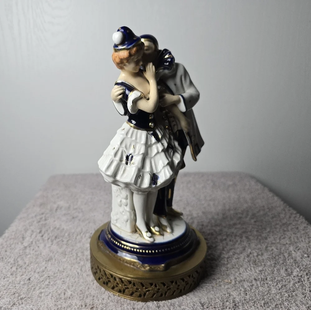 Antique 1920s Art Deco Pierrot &Pierrette Porcelain Figure- Japan